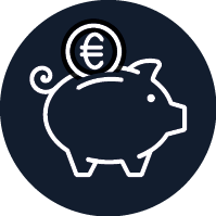 The-Q_Icon_Steuervorteil Icon_Steuervorteil mit Sparschwein & Euro-Münze